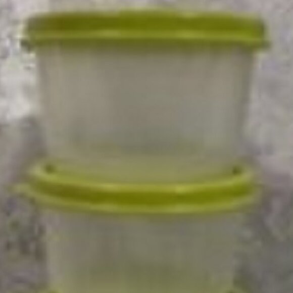 Tupperware 4 Ounce Snack Cups Set of 2 with Yellow Green Seals 4oz Lunch Box Set - Picture 8 of 10